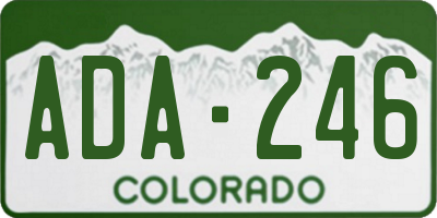 CO license plate ADA246