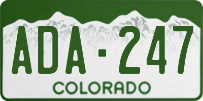 CO license plate ADA247