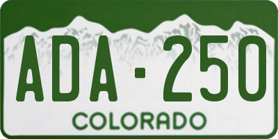 CO license plate ADA250
