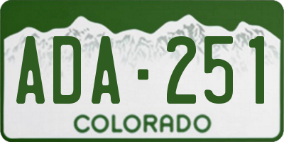 CO license plate ADA251