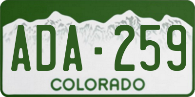 CO license plate ADA259