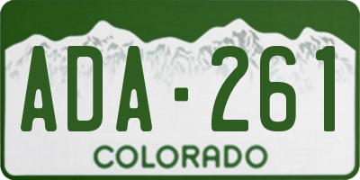 CO license plate ADA261