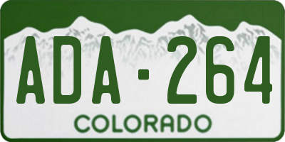 CO license plate ADA264