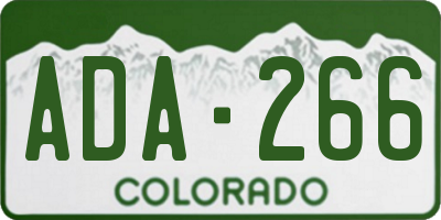 CO license plate ADA266
