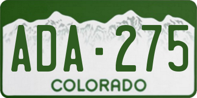 CO license plate ADA275