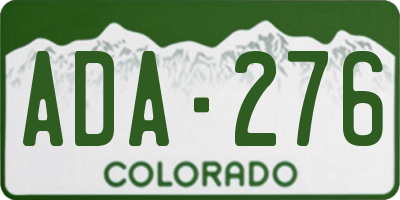 CO license plate ADA276