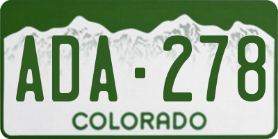 CO license plate ADA278