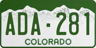 CO license plate ADA281