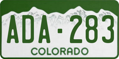 CO license plate ADA283