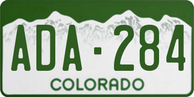 CO license plate ADA284