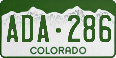 CO license plate ADA286