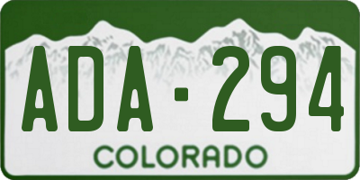 CO license plate ADA294