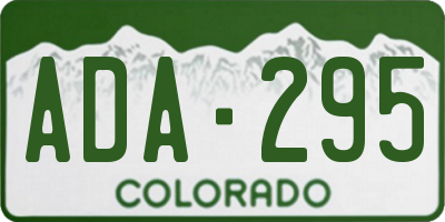 CO license plate ADA295