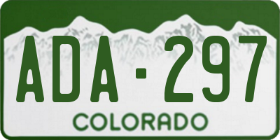 CO license plate ADA297