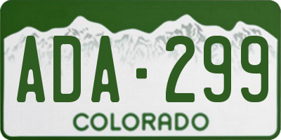 CO license plate ADA299