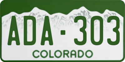 CO license plate ADA303