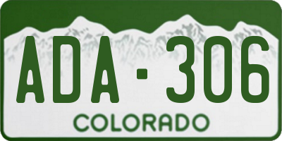 CO license plate ADA306