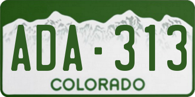 CO license plate ADA313