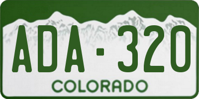 CO license plate ADA320