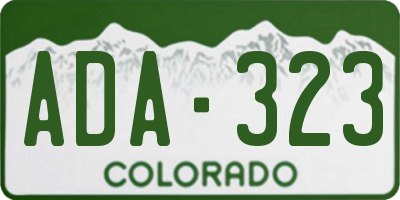 CO license plate ADA323