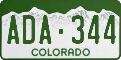 CO license plate ADA344