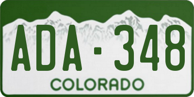 CO license plate ADA348