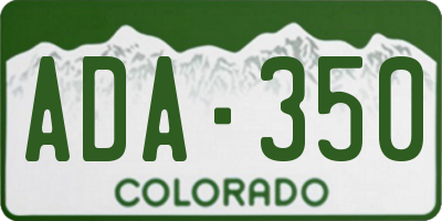 CO license plate ADA350