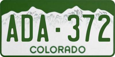 CO license plate ADA372