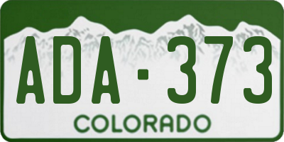 CO license plate ADA373