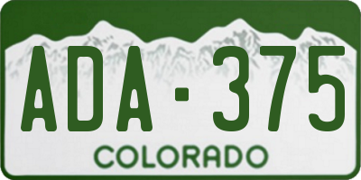 CO license plate ADA375