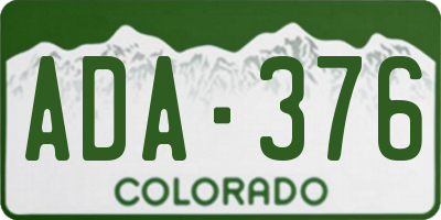 CO license plate ADA376
