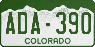 CO license plate ADA390