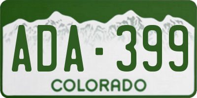 CO license plate ADA399