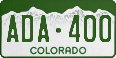 CO license plate ADA400