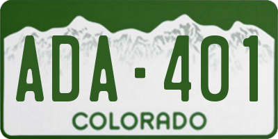 CO license plate ADA401
