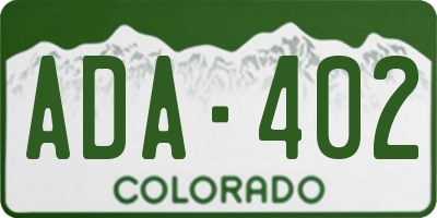 CO license plate ADA402