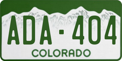 CO license plate ADA404
