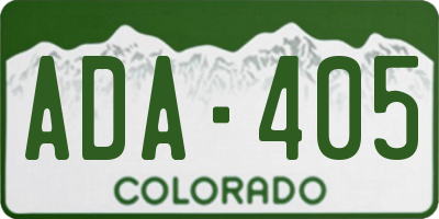 CO license plate ADA405