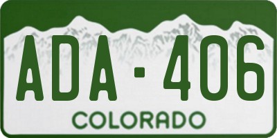 CO license plate ADA406
