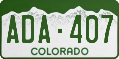 CO license plate ADA407