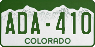 CO license plate ADA410