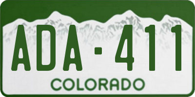 CO license plate ADA411