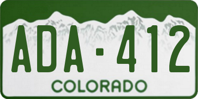 CO license plate ADA412