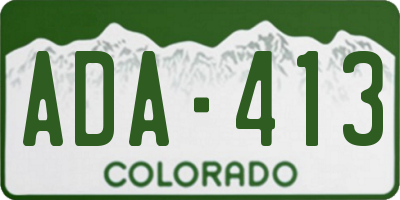 CO license plate ADA413