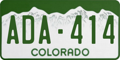 CO license plate ADA414