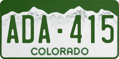 CO license plate ADA415