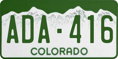CO license plate ADA416