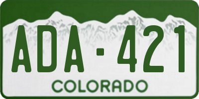 CO license plate ADA421