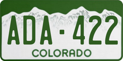 CO license plate ADA422