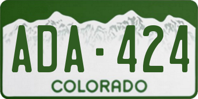 CO license plate ADA424